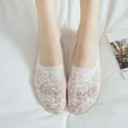 thumbnail image 3 of Flmtop Women Solid Color Antiskid Invisible Lace Flower Low Cut Short Ankle Boat Socks, 3 of 7