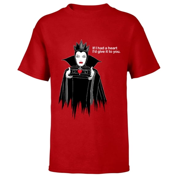 Disney Villains Evil Queen If I Had A Heart - Short Sleeve T-Shirt for Kids - Customized-Red