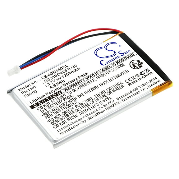 Replacement Battery for Garmin Nuvi 1400,Nuvi 1450,Nuvi 1450T,Nuvi 1490LMT,Nuvi 1490T,Nuvi 1490T Pro,ED38BD4251U20,3.7V/1250mAh