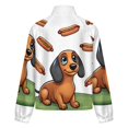 thumbnail image 6 of Jackets for Women Winter Coat Jackets Flannel Stand Collar Jacket(Cute Dog with Hotdogs,Size:S-4XL), 6 of 7