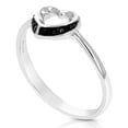 thumbnail image 2 of Vir Jewels 1/20 CTTW Black Diamond Heart Ring .925 Sterling Silver with Rhodium Size 7 Female Adult, 2 of 6