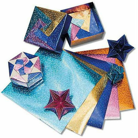 Hygloss Folders Fantasy Foil Embossed Origami Paper, 6