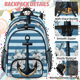 thumbnail image 2 of Herdesigns Anchor Backpack with Lunch Box Stripe Nautical Ocean Lightweight Large Travel Work Laptop Backpacks Set Casual Daypacks, 2 of 8