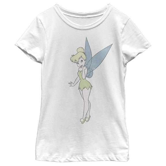 Girl's Peter Pan Tinker Bell Classic Portrait  Graphic Tee White X Large