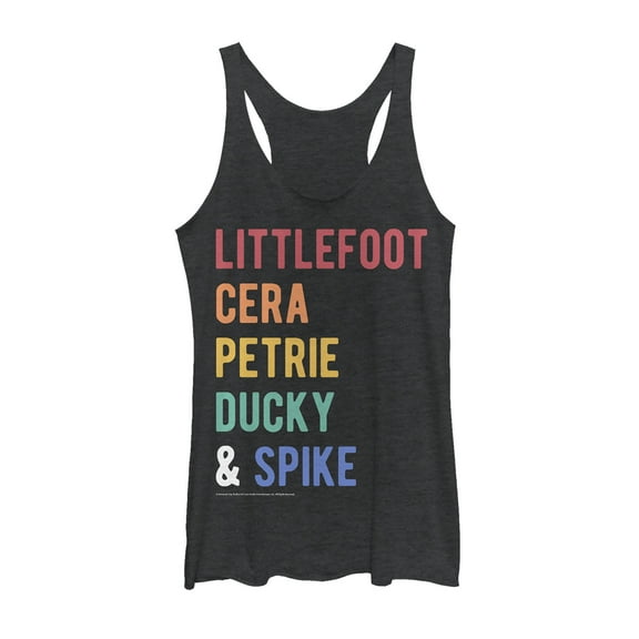 Women's The Land Before Time Best Friend Names  Racerback Tank Top Black Heather 2X Large