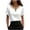 White, variant on VBVC Women's Satin Pearl Neck Blouse,Ladies Short Sleeve V-Neck Work Top, Elegant Office Party Shirt for Women,Army Green,S-2XL