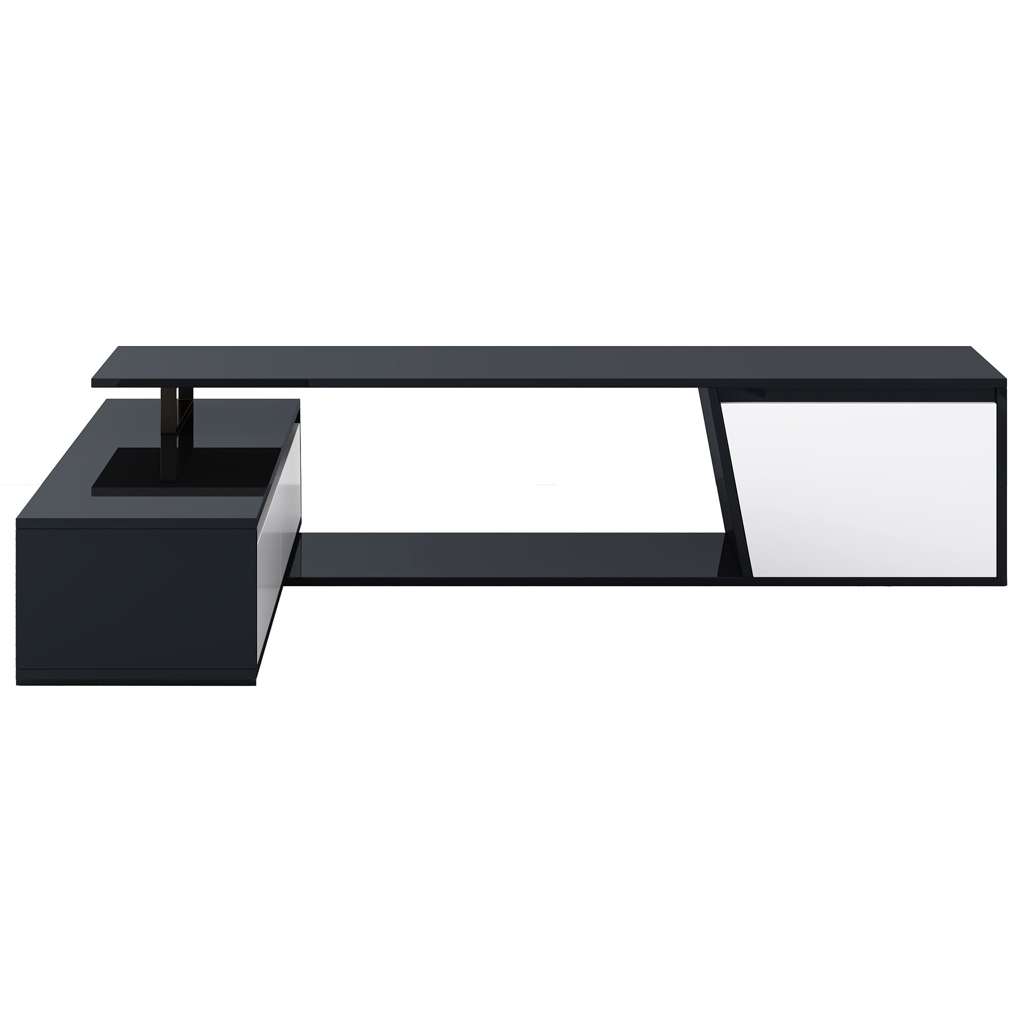 Aukfa Extendable TV Stand for TVs up to 100" with Storage Drawers & Cabinet for Living Room,Black