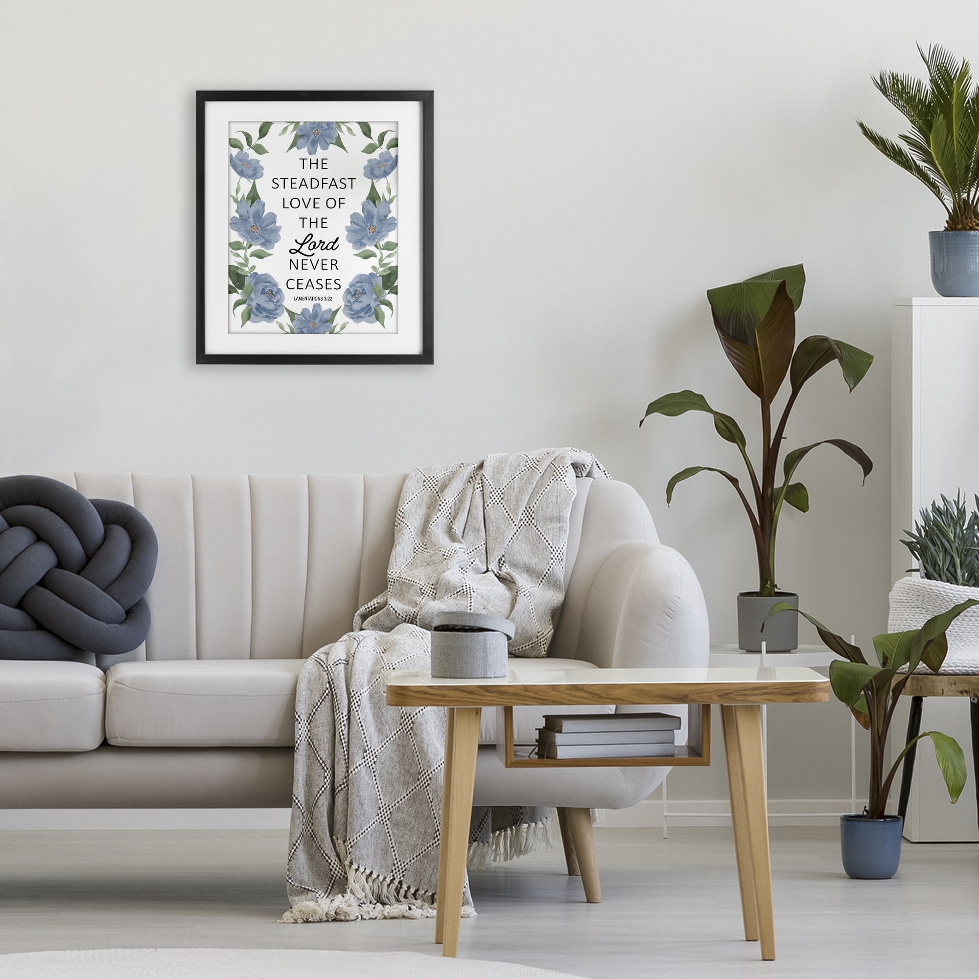Stupell Industries Steadfast Love Of The Lord Black Framed Print Under Glass, design by Lucille Price