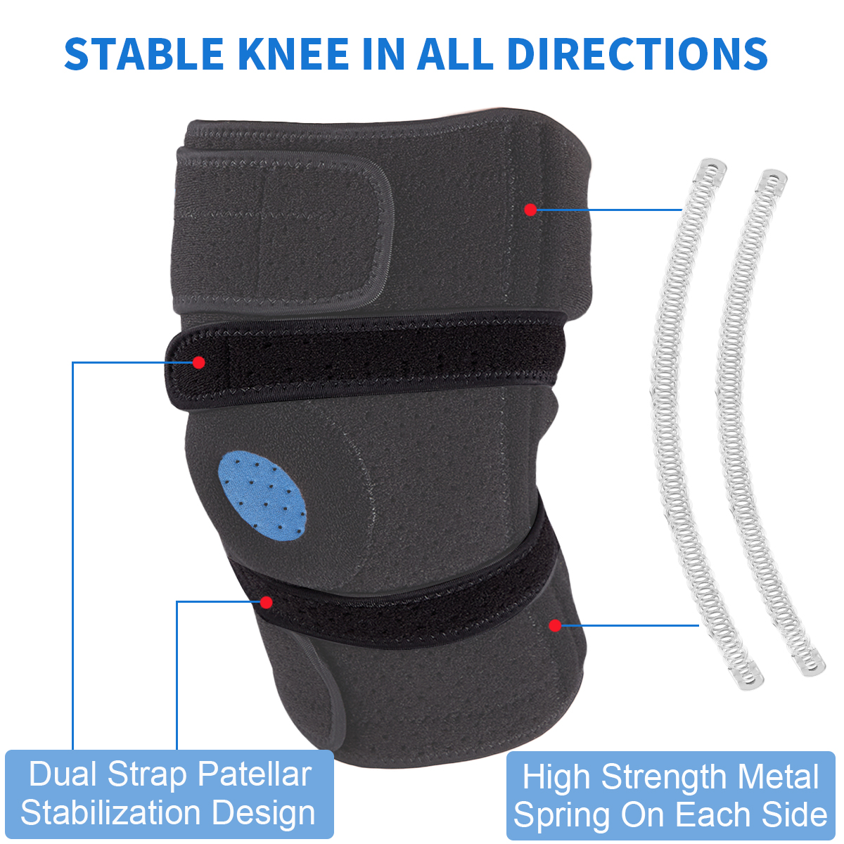 Nvorliy Plus Size Knee Brace for Knee Pain Plus Size (XL-8XL) - Extra Large Knee Brace with Side Stabilizers for Arthritis, Meniscus Tear, Knee Pain Relief, ACL, LCL, MCL (Black)