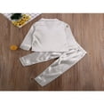 thumbnail image 3 of Ensemble de Pyjamas en Satin de Soie pour Enfants 2 Pcs Unisexes Haut à Manches Longues Col Rabattu Pantalon Taille Élastique, 3 of 7
