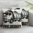 thumbnail image 3 of Just A Boy Who Loves Garbage Trucks Throw Pillow, Multicolor, 3 of 5