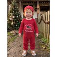 thumbnail image 4 of RUINIXCW Baby Christmas Outfit Letter Truck Embroidery Long Sleeve Romper and Hat, 4 of 8
