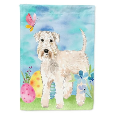 Easter Eggs Wheaten Terrier Flag Canvas House Size