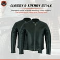 thumbnail image 3 of Daniel Smart S to 6XL Men’s Motorcycle Leather Jacket Scooter Leather Jacket with stripe detailing, 3 of 5