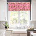thumbnail image 3 of Santa Claus Reindeer Kitchen Curtains and Valances Set, Christmas Snowflakes Winter Pink Rod Pocket Window Valance 18 Inch Window Curtain Panels for Living Room Bedroom Laundry, 27.5x36in, 3 Pieces, 3 of 7