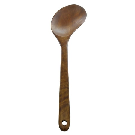 Non Stick Cooking Spoon - The Elixir Eco Green Premium Handmade Wooden Non Toxic Cooking Serving Utensil Spoon, Non Stick Kitchen Spoon Ladle, 12.5 inch Long, Hand Carved and Ottchil Finished