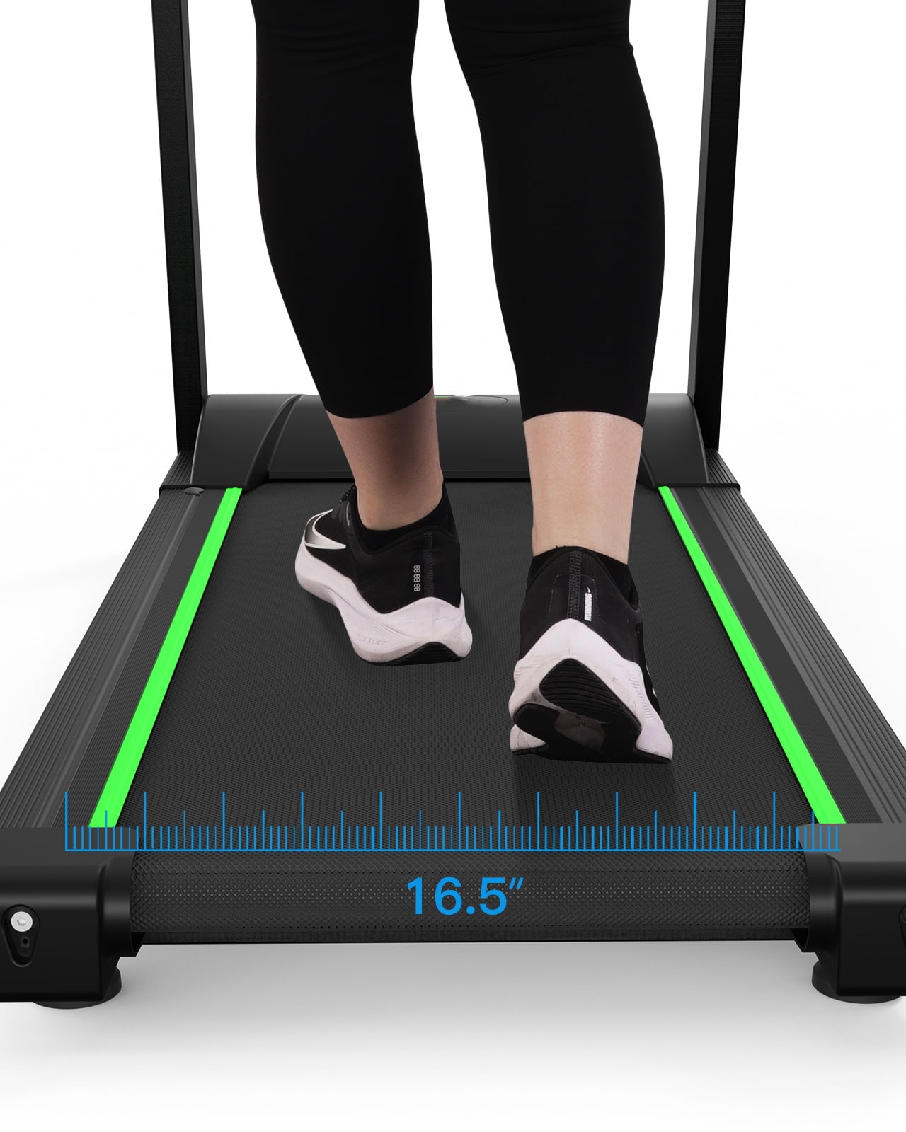 SSPHPPLIE 3HP Folding Treadmill for Home, APP Control , 300LB Walking Pad Running Data Analysis, (Green)
