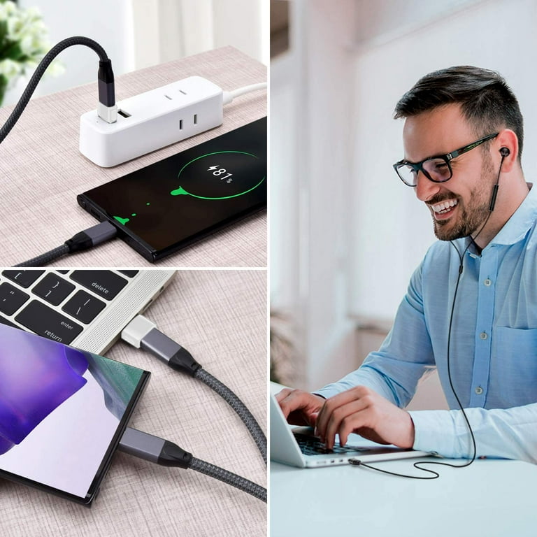 XIHAMA USB to USB C Adapter 3Pack,for iPhone 16 Car Charger