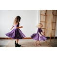 thumbnail image 3 of Purple Twirly Velvet Dress with Silver Stars, 3 of 15