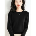 thumbnail image 4 of Womens Crew Neck Long Sleeve Pullover Sweater Soft Knit Comfortable Casual Basic Top, 4 of 5