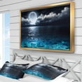 thumbnail image 3 of Designart ' Romantic Full Moon Over Sea ' Seascape Framed Canvas Art Print, 3 of 3