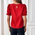 thumbnail image 5 of Stichou Women's Puff Short Sleeve Tops Spring Summer 2026 Crew Neck Trendy Outfits Casual T Shirts Beach Vacation Fashion Clothing Red S, 5 of 6