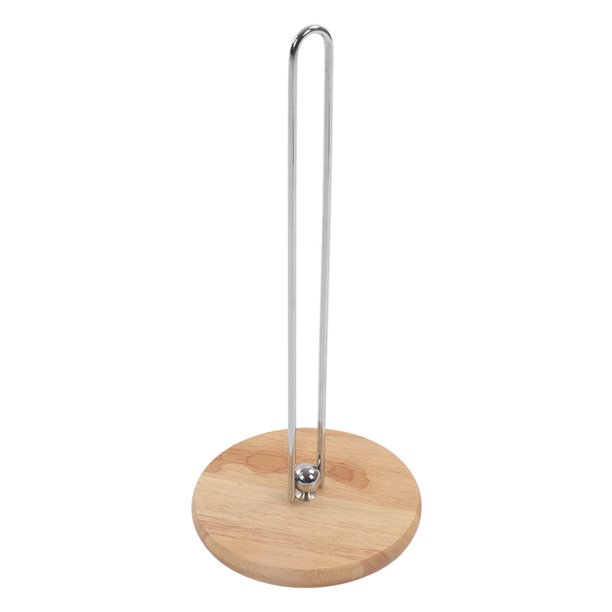 Portarrollos De Cocina, Soporte De Papel De Cocina Estable A Prueba De Herrumbre De Acero Inoxidable Resistente A La Corrosión Con Base De Madera Maciza Para Catering ANGGREK Portarrollos de papel