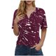 thumbnail image 1 of Camisetas de Manga Corta para las Mujeres Impreso Cuello en V Top Casual, Ligero Y Suave de Algodón para las Mujeres, 1 of 8