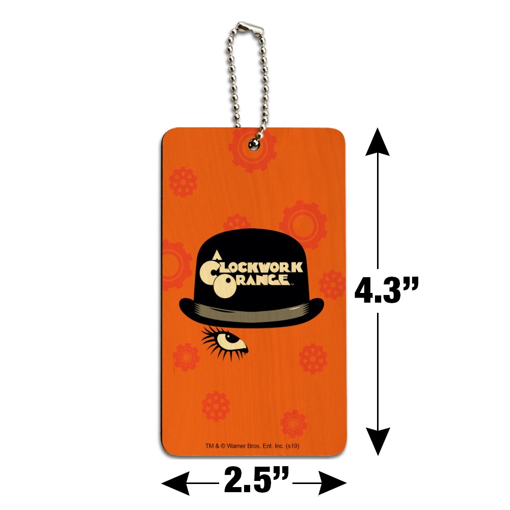 A Clockwork Orange Hat and Logo Wood Luggage Card Suitcase Carry-On ID Tag - image 3 of 5