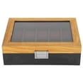 thumbnail image 1 of Watch Box, Watch Organizer, Classic 10 Slot With Glass Window For Boyfriend Men, 1 of 8