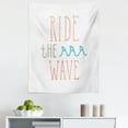thumbnail image 1 of Ride the Wave Tapestry, Ride the Wave Calligraphy Exotic Sports Activity Motivation Words Print, Fabric Wall Hanging Decor for Bedroom Living Room Dorm, 5 Sizes, Pale Pink Aqua, by Ambesonne, 1 of 1