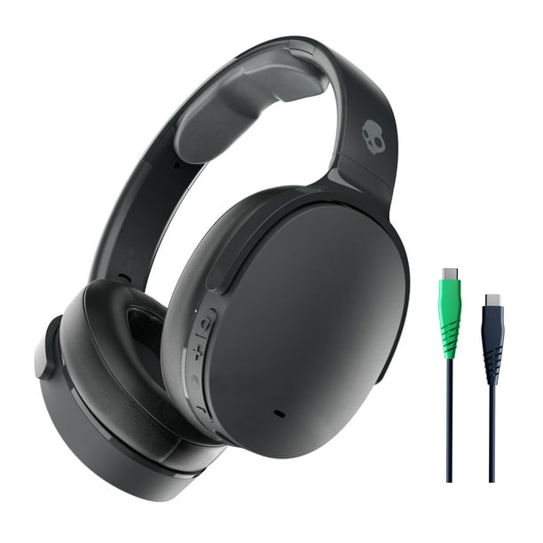 Skullcandy Hesh ANC - Auriculares inalámbricos con cancelación de ruido con cable de carga, batería de 22 horas, micrófono, funciona con dispositivos iPhone, Android y Bluetooth, color negro verdadero