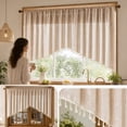 thumbnail image 2 of WeDecorBay Branch Embossed Sheer Valance Curtain, V Shaped Tassel Short Curtain, Rod Pocket Light Filtering Window Curtain for Kitchen Indoor Decor, 3 Sizes Available, 1 Panel, 2 of 9