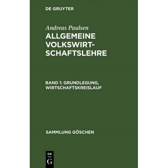 Sammlung GÃ¶schen Grundlegung, Wirtschaftskreislauf, Book 6069, (Hardcover)