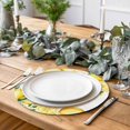 thumbnail image 2 of Yellow Lemons Round 13 Inch Placemats Set of 6, Summer Fruits Leaves Pastoral Botanical HeatResistant Non Slip Place Mats for Dining Table, Wipeable Braided Kitchen Table Mats for Housewarming, 2 of 9