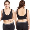 thumbnail image 3 of Sujetador deportivo sin aros de talla grande, Push Up/Fitness/Seamless Bra Irfora Negro/6XL, 3 of 3