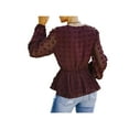 thumbnail image 4 of Qiylii Female Tassel Casual Tops, Women Solid Color V-Neck Long Sleeve Blouse Pullover Tops, 4 of 5