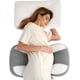 thumbnail image 1 of Almohada de embarazo Momcozy Plus en forma de W ajustable gris/blanco, 1 of 8