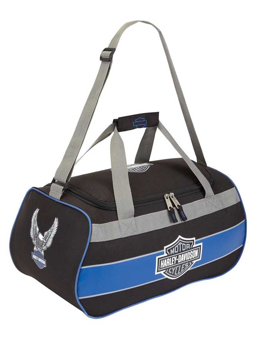 HarleyDavidson Bar & Shield Blue Trim Duffel Bag w/ Strap 99418