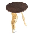 thumbnail image 2 of Steve Silver Verna Gold Leaf-shaped Metal Base Accent Table, 2 of 4
