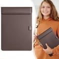 thumbnail image 2 of A4 Leather Clipboard with 100-Texture Pattern, Metal Clip and Pen Holder, Premium Writing Board for Office Use, 1-Pack, 2 of 9