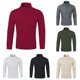 thumbnail image 5 of Mens Casual Long Sleeve Stand-Up Zip Neck T Shirt Slim Fit Jumper Tops Tee, 5 of 8