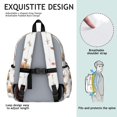thumbnail image 5 of Highland Cow and Flower Print Backpack for School, Cute School Bag with Adjustable Shoulder Straps and Padded Back, 13.4"x11"x4.7", 5 of 5