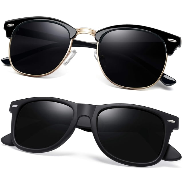 Gafas de sol Joopin Polarized UV400 con protección UV400, color negro, paquete de 2