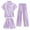 Light Purple, variant on Kids Satin Pajamas Kids Girls Boys Solid 3 Piece Short Sleeve Button-Down Shirts Shorts and Pants Set Girls Summer Pajamas Kids Pajamas Girls 4-5 Years