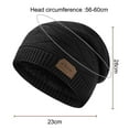 thumbnail image 5 of sunsanly Winter Men Hat Knitted Stretchy Piled Hat Thick Plush Lining Solid Color Ear Protection Warm Daily Wear Cap Outdoor Skiing Skating Headwear, 5 of 7