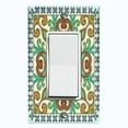 thumbnail image 1 of Metal Light Switch Plate Cover Elegant Green Mandala Flower Tile Pattern TIL070, 1 of 13