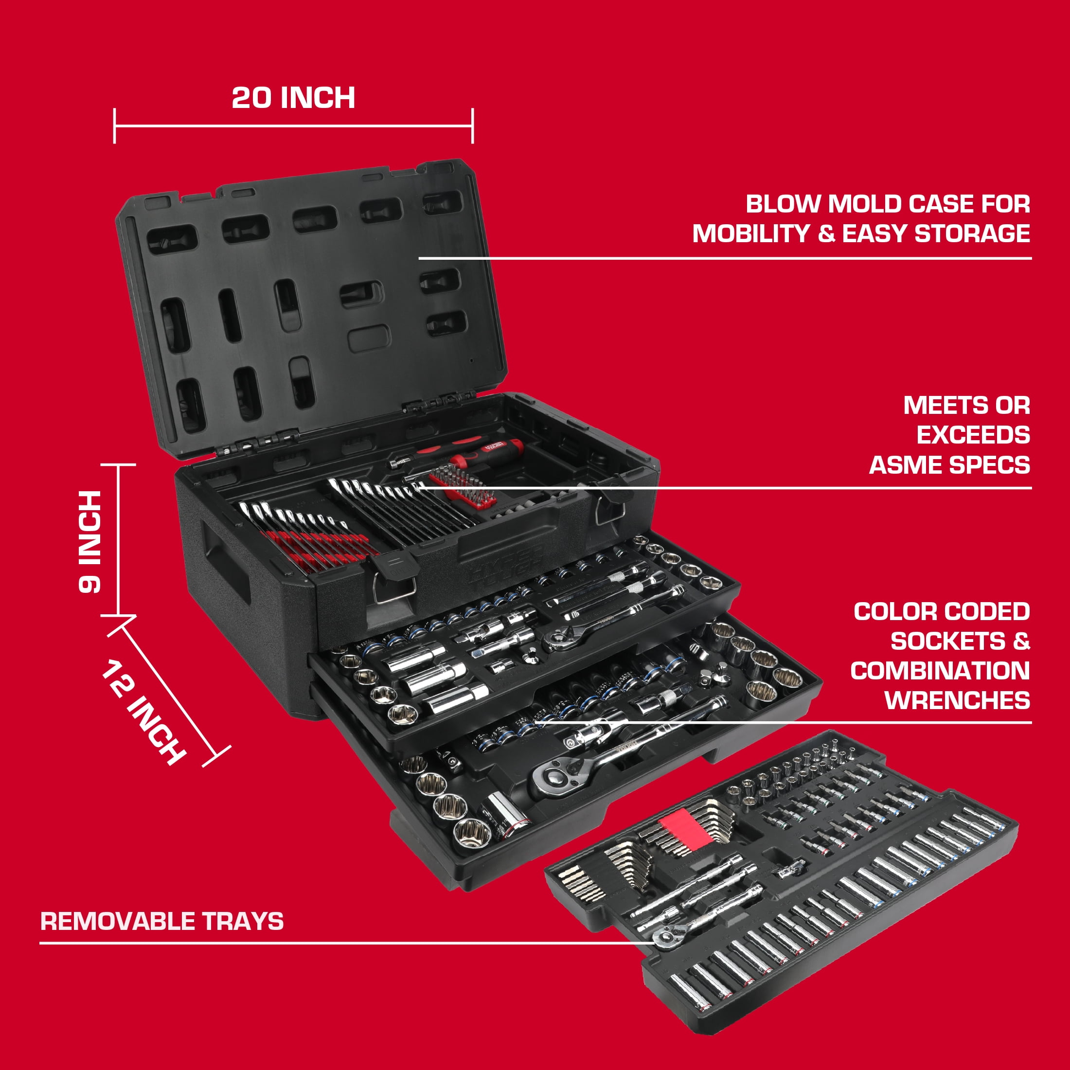 Hyper Tough 262-Piece Mechanics Tool Set, SAE and Metric - Walmart.com
