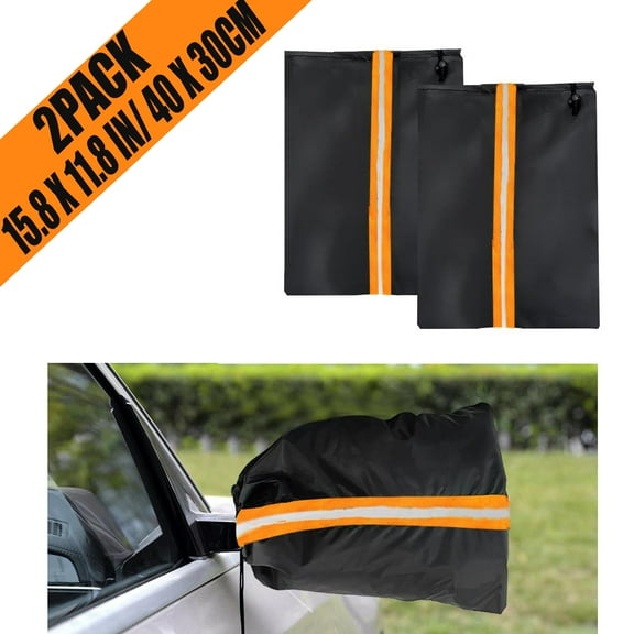 Side Mirror Covers Auto Rearview Protection Cover, 2 Pieces 420D Waterproof Vehicle Side View Mirror Cover Exterior Rear View Accessories Car Mirror Accessories with Drawstring for Car Vehicle Winter