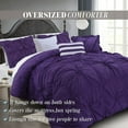 thumbnail image 4 of Elegant Comfort Amy 12-Piece Oversized Comforter, Bed-in-a-Bag Including 6-Piece Sheet Set Featuring Smart Pockets and Matching Decorative Pillows, Queen, Purple, 4 of 5